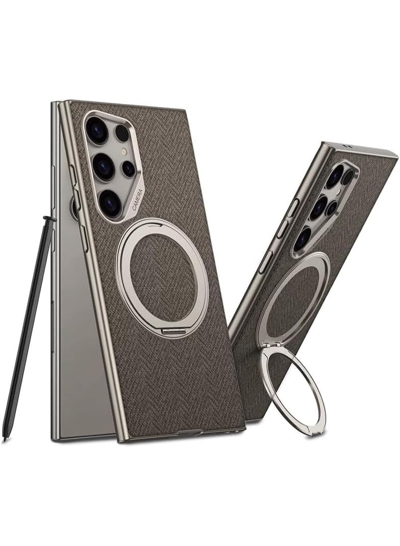 GKK Magnetic Case for Samsung Galaxy S26 Ultra PC + TPU Back Cover with Magnetic Kickstand & Easy Mount Compatibility، Brown