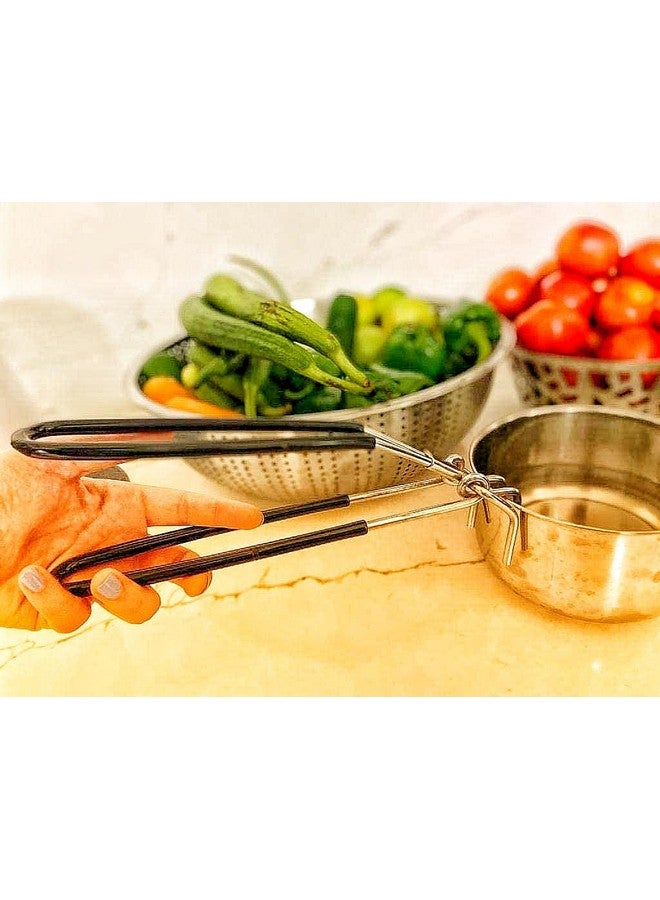 ANLYF Pakkad for Kitchen | Hot Pot Utensil Gripper | Pot Lifter with Vinyl Coated Handle | Multipurpose High Grade Stainless Steel Wire Tong - Utility Pakkad - Sandasi - Sansi - Image 5