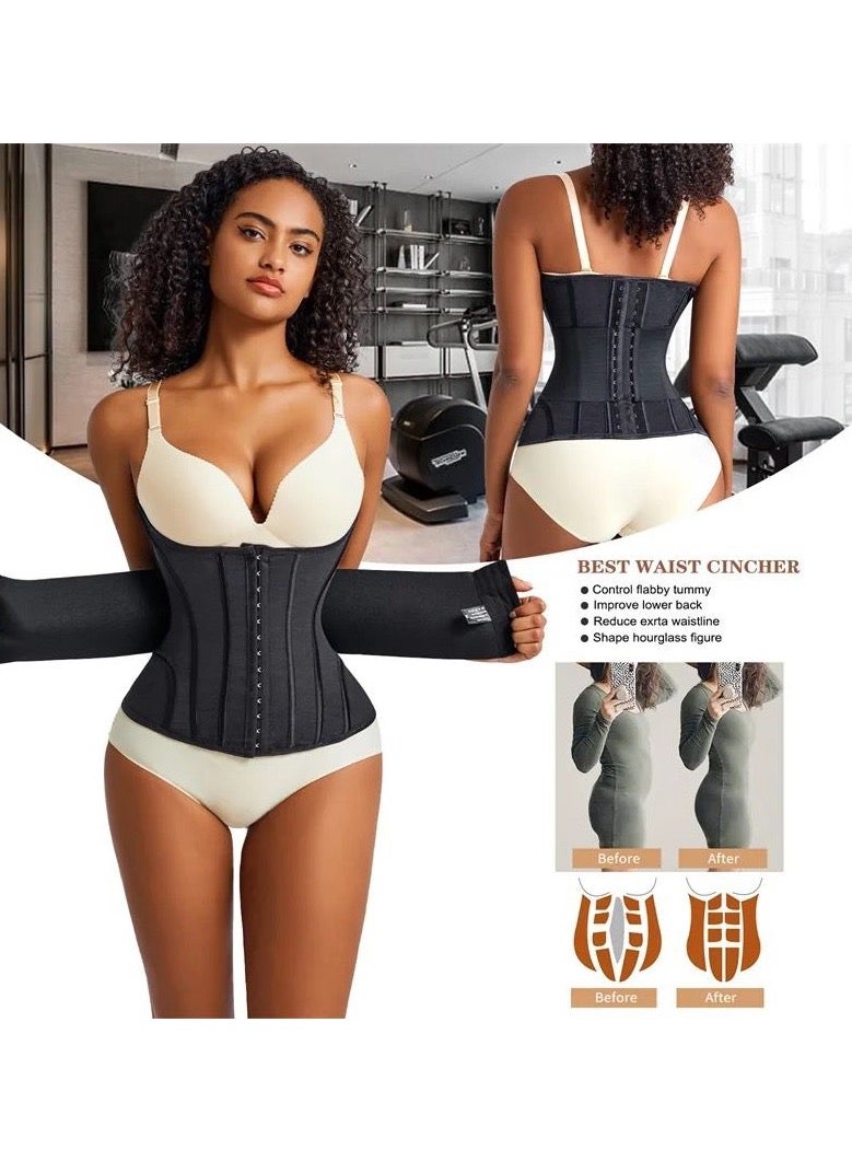 GTSOL Adjustable Waist Trainer Shapewear Belt for Women - 3D Compression Tummy Control, Strong Core Support, Breathable Postpartum Slimming Corset - Black - Image 2