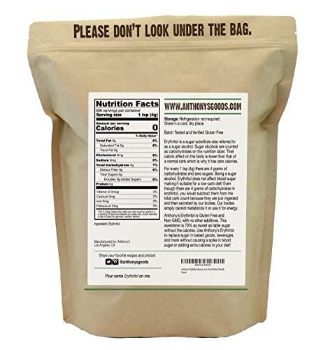 Anthony's Anthonys Erythritol Granules 5 lb Non GMO Sweetener Keto  Paleo Friendly - Image 5