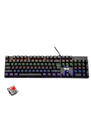 VM01-R Gaming Mechanical Keyboard Full Size USB - Hot Swap RED Switches Replaceable - Rainbow LED Backlit - 25 Key Anti-ghost - Durable & Water-Resistant - EN 104 keys For PC ( FREE 6 RED Switches  ) | Black - pzsku/Z8B81D9BFE252FD6CEE05Z/45/_/1735520917/6f11f6c2-2360-498b-8d2a-386eaa96bcb2
