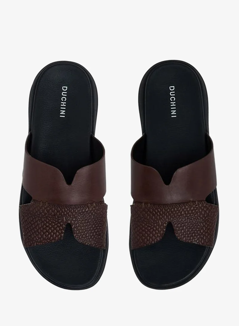 DUCHINI Men Leather Comfort Sandals
