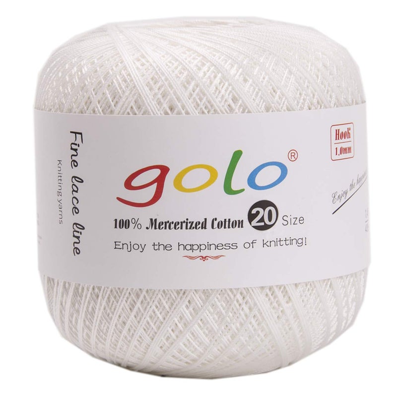 golo Crochet Thread Size 20 Milky Yarn 802 Crochet Yarn for Tatting 802