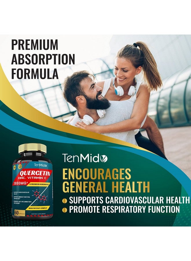 Tenmido Quercetin Extract Capsules 3880Mg With Vit C Elderberry Bromelain Ginger Echinacea Pepper 60 Capsules 2 Months Supply - Image 5