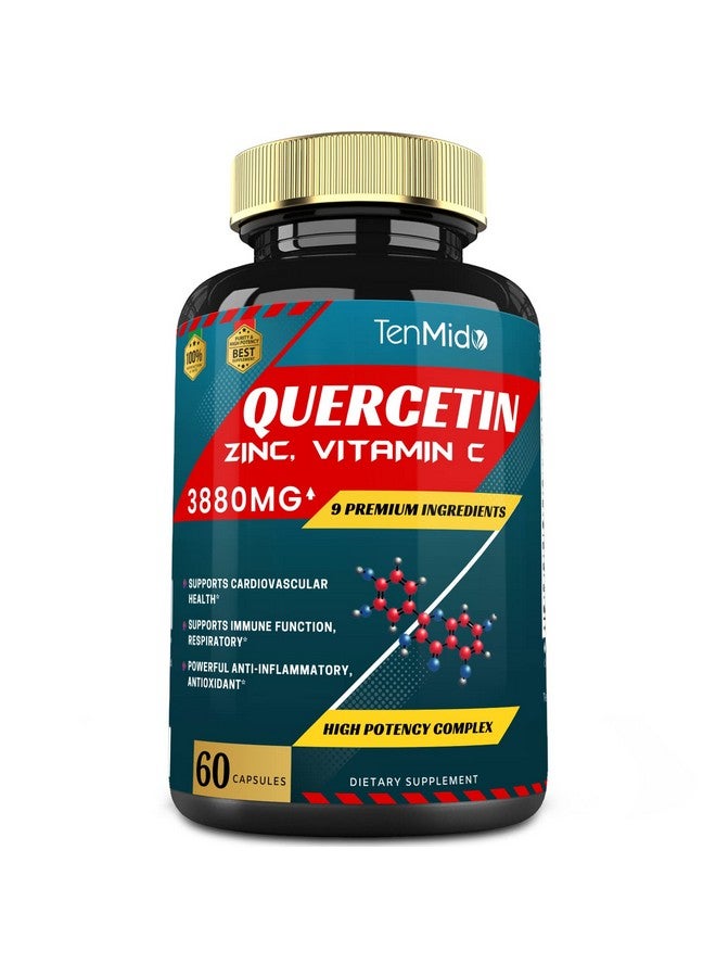 Tenmido Quercetin Extract Capsules 3880Mg With Vit C Elderberry Bromelain Ginger Echinacea Pepper 60 Capsules 2 Months Supply - Image 2