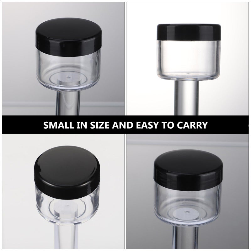 Black Refillable Plastic Cream Jars 20g with Lids Travel Sample Containers 20 Pack - Image 4
