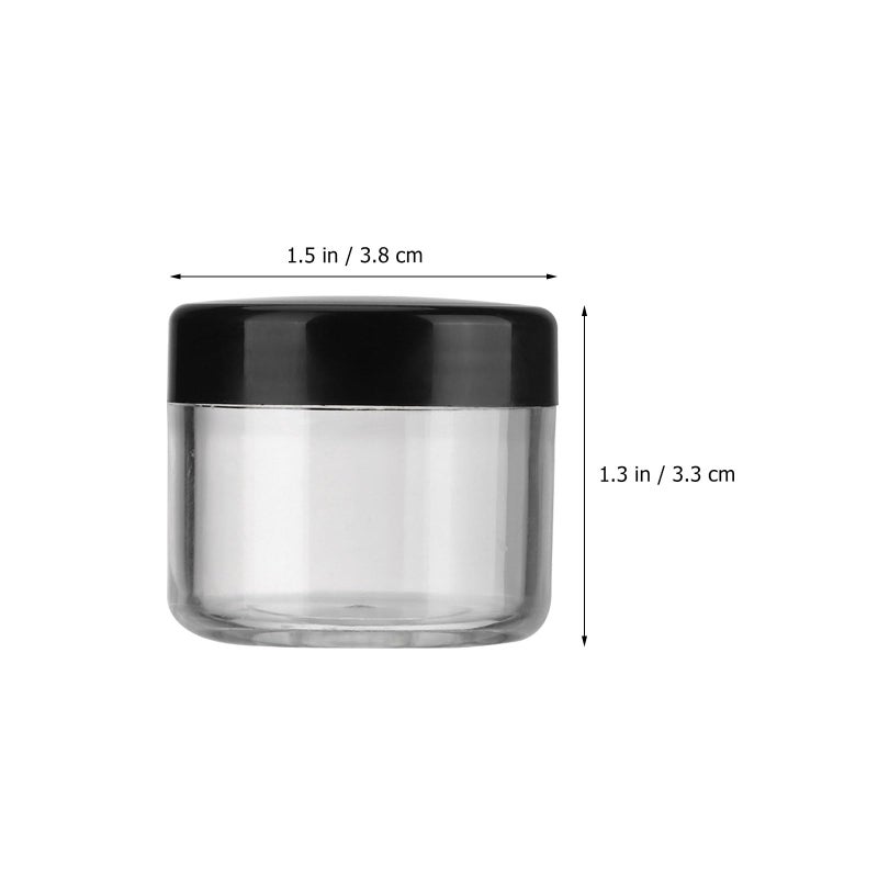Black Refillable Plastic Cream Jars 20g with Lids Travel Sample Containers 20 Pack - Image 3