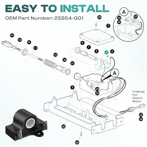 Drive-up Golf Cart Inductive Throttle Sensor for EZGO TXT 1994-Up DCS PDS for Electric Modles OEM 25854G01 25854-G01 - Image 4