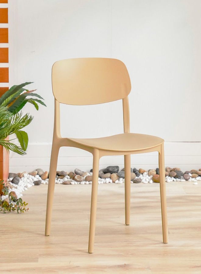 DANUBE HOME Opel Chair Outdoor Camping Chair With Out Armrest Furniture For Home Office Dining Room Kitchen - Beige - Image 1