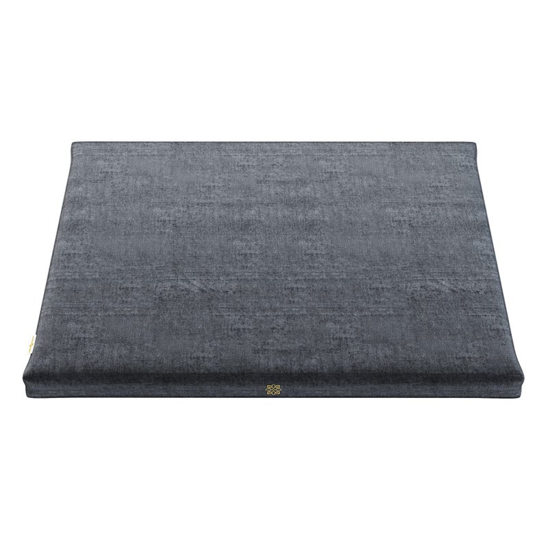 Mindful Modern Velvet Zabuton Meditation Mat | Large Rectangular Yoga Floor Cushion Pillow for Kneeling or Sitting Support | Removable Washable Cover | Perfect Zafu or Bench Complement | Color Grey - Image 1