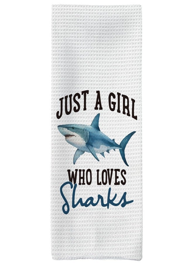 Tzhim Shark Gifts Kitchen Towels, Shark Gifts for Shark Lovers Hand Towels, Shark Gifts for Women Girls Dish Towels Tea Towels for Kitchen, Shark Kitchen Bathroom Decor, 16x24inch - Image 1