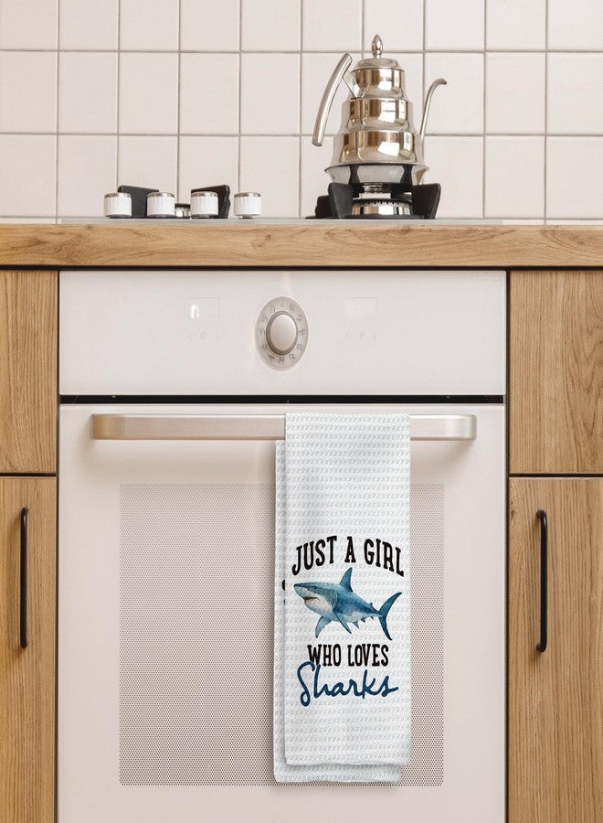 Tzhim Shark Gifts Kitchen Towels, Shark Gifts for Shark Lovers Hand Towels, Shark Gifts for Women Girls Dish Towels Tea Towels for Kitchen, Shark Kitchen Bathroom Decor, 16x24inch - Image 3