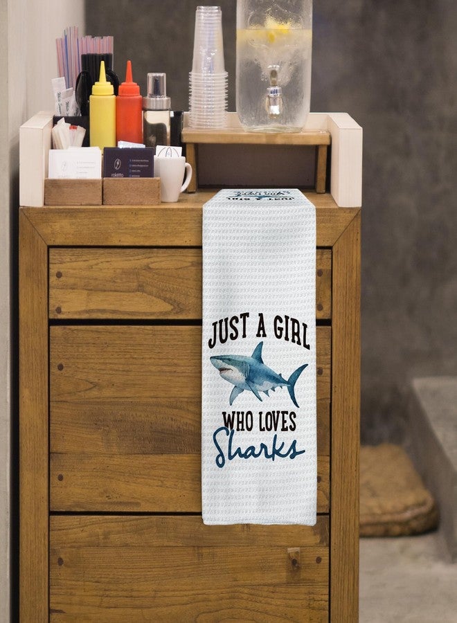 Tzhim Shark Gifts Kitchen Towels, Shark Gifts for Shark Lovers Hand Towels, Shark Gifts for Women Girls Dish Towels Tea Towels for Kitchen, Shark Kitchen Bathroom Decor, 16x24inch - Image 5