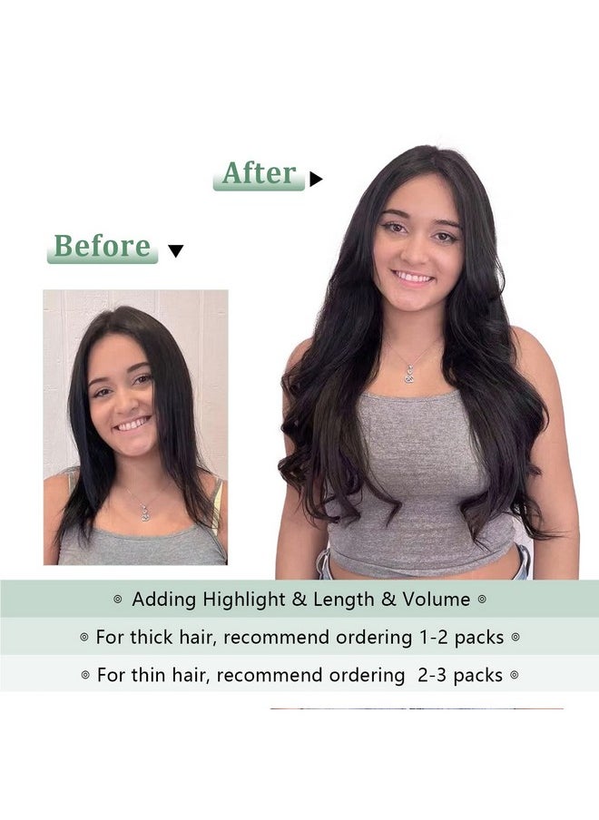 MIFIL - Clip In Hair Extensions Real Human Hair 12 Inch Natural Black Hair Extensions 100G Straight Human Hair Clip In Extensions For Women Brazilian Virgin Human Hair Double Weft (12 Inch 7Ps100G) - Image 1