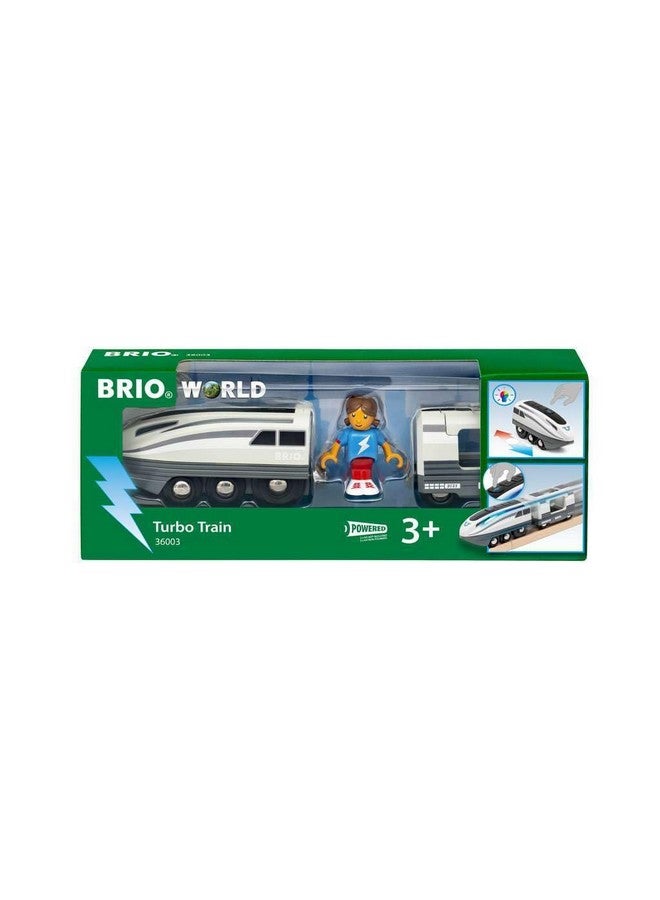 Brio BRIO World 36003 Turbo Train | Dynamic Speed Boost Feature | Interactive Blue Light Indicators | Perfect Addition to Any Set | Suitable for Children Age 3 and Up  - Image 1