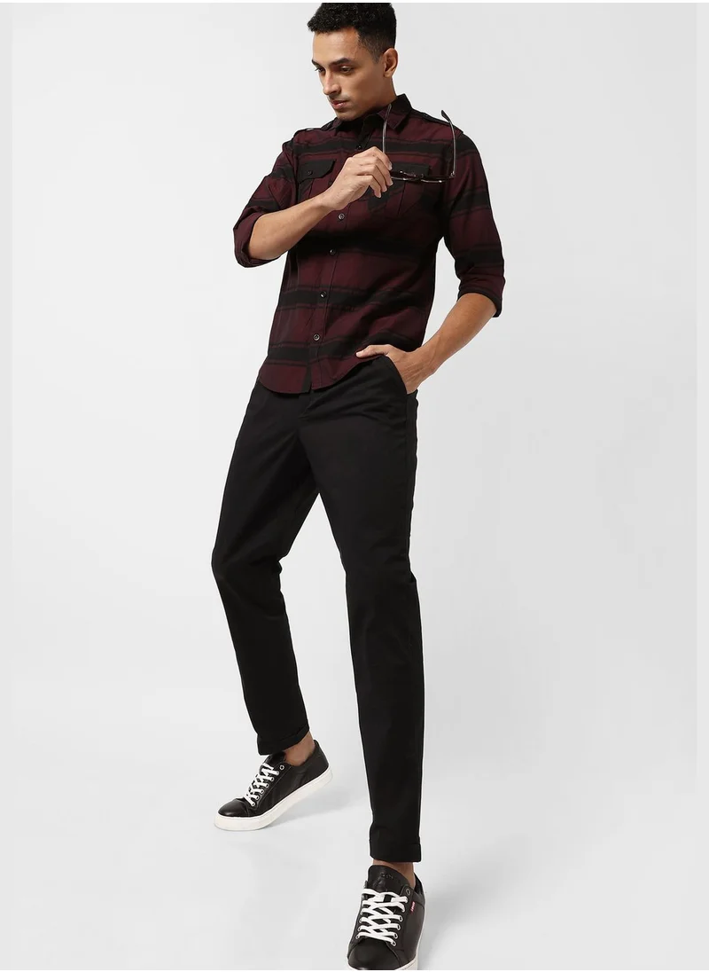 Campus Sutra Men's Striped Casual Shirt
