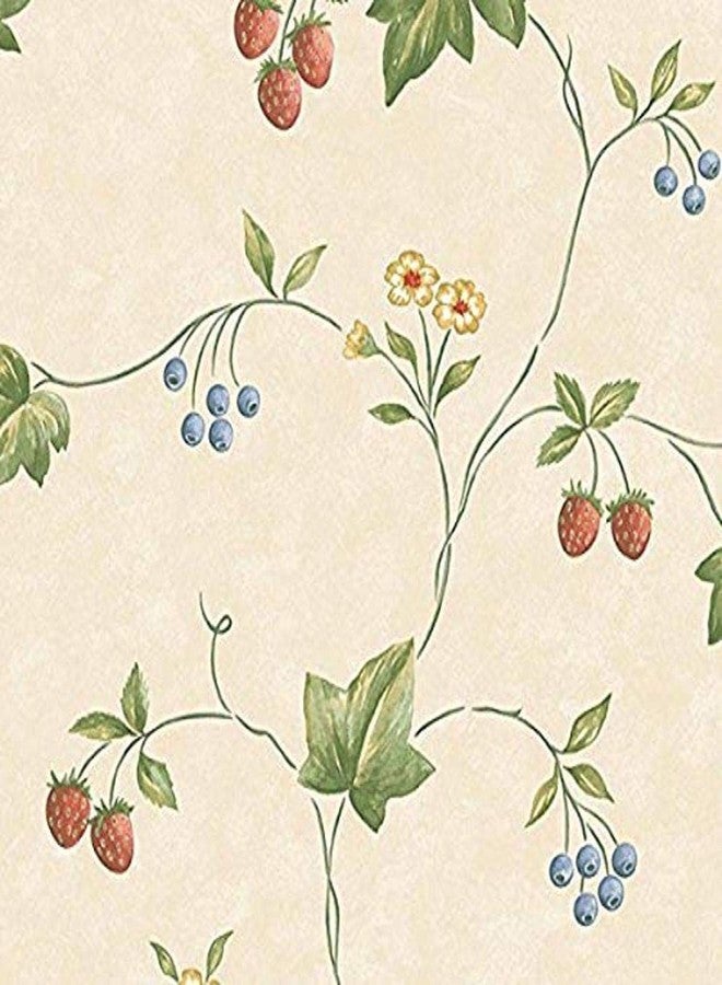 Manhattan Comfort NWKE29900 Franklin Floral Trail Textured Wallpaper, Blue