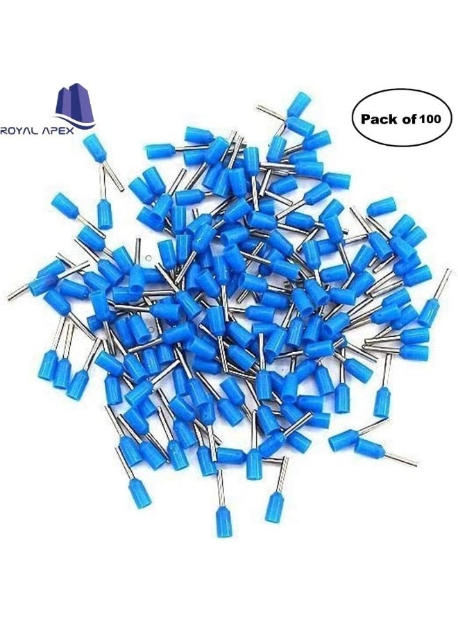 Royal Apex Insulated Ferrules Terminal Block Cord End Wire Tubular Connector, Electrical Crimp Cable Lugs, Terminal Cable Crimp Cable Sleeve for Wire Connection (Pack of 30) (16mm - E1612, Blue) - Image 2