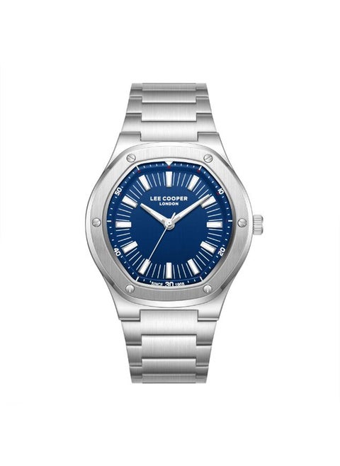Men's Analog Display Watch With Silver Metal Strap - LC08145.390