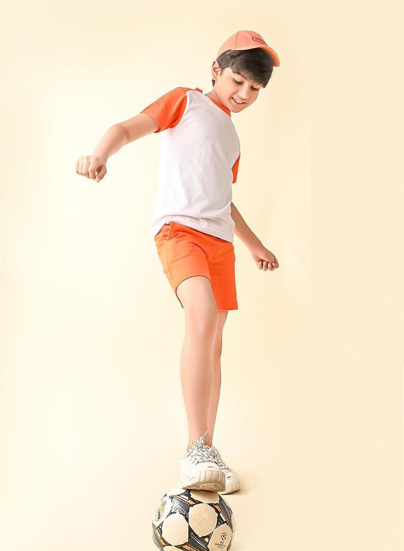 LILPICKS Colorblock Solid T-shirt with Shorts Set  - Image 1