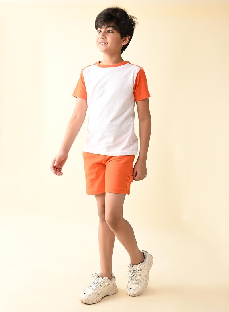 LILPICKS Colorblock Solid T-shirt with Shorts Set  - Image 4