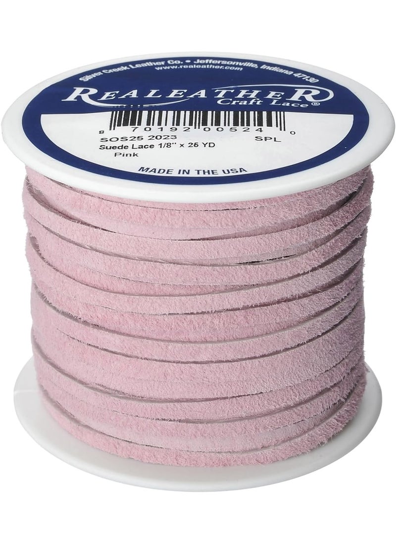 Realeather Realeather Crafts Suede Lace 125X25yd SpoolPink  - Image 2