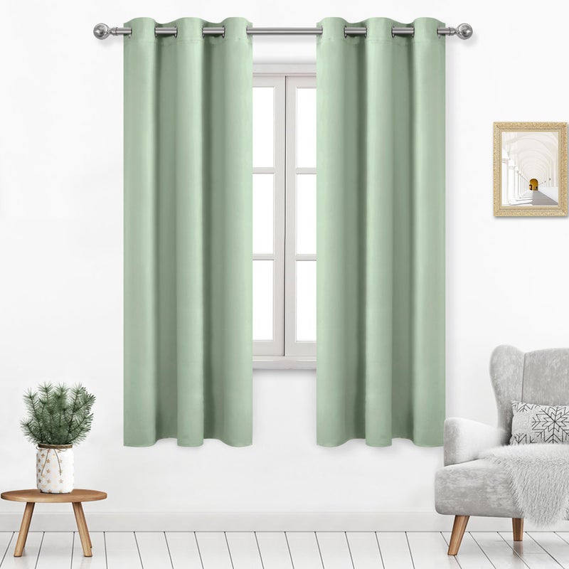 DWCN Light Green Blackout Curtains for Windows 42x72 inches Long  2 Light Green Curtain Panels for Living Room Bedroom Dining Room  Kitchen - Image 1