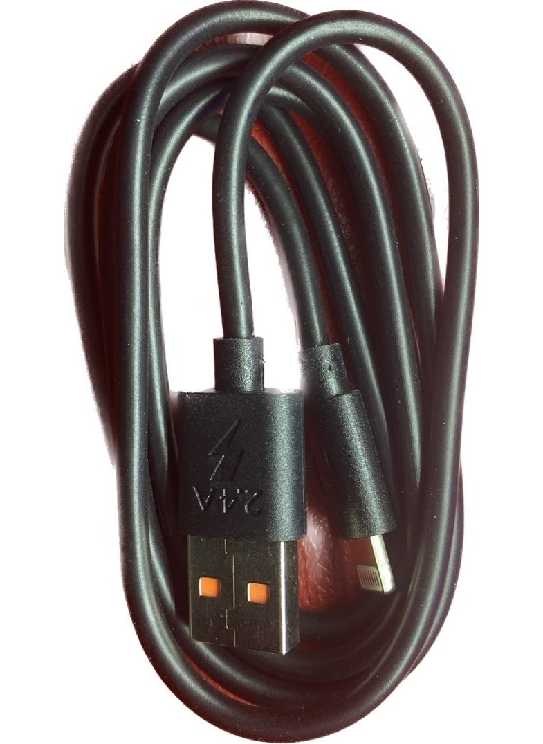 Phoneaks - Apple iPhone USB To Lightning 2.4A 1 Meter Charging and Data Cable Black - Image 1