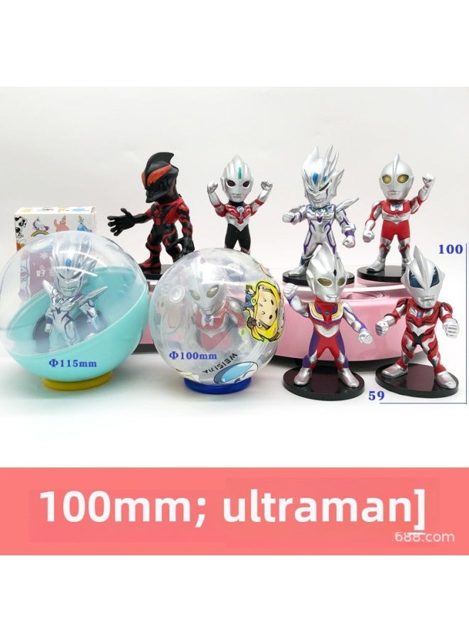 Generic - 100mm Gashapon Ball Altman Salted Egg Superman 75mm Gashapon Hand Gashapon Toy Gashapon Large-Color:100mm Ultraman 6th Generation-Specifications:Transparent Eggshell - Image 1