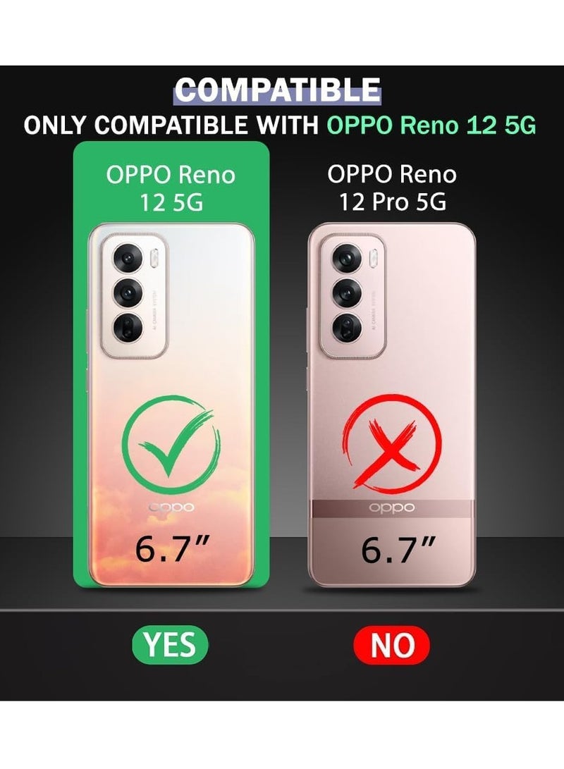 BORTONY OPPO Reno 12 5G Case Cover Rotational Metal Ring Grip Kickstand Cover Magnetic Car Mount Holder Case Shockproof TPU for OPPO Reno 12 5G - Image 2