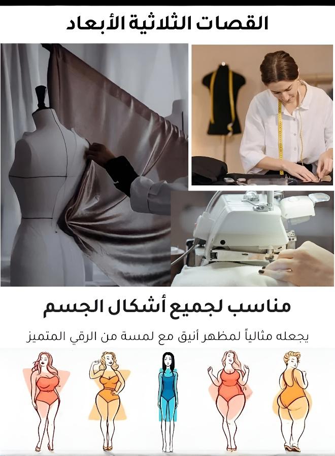 فستان سهرة أنيق طويل الأكمام بخصر نحيل - Image 5