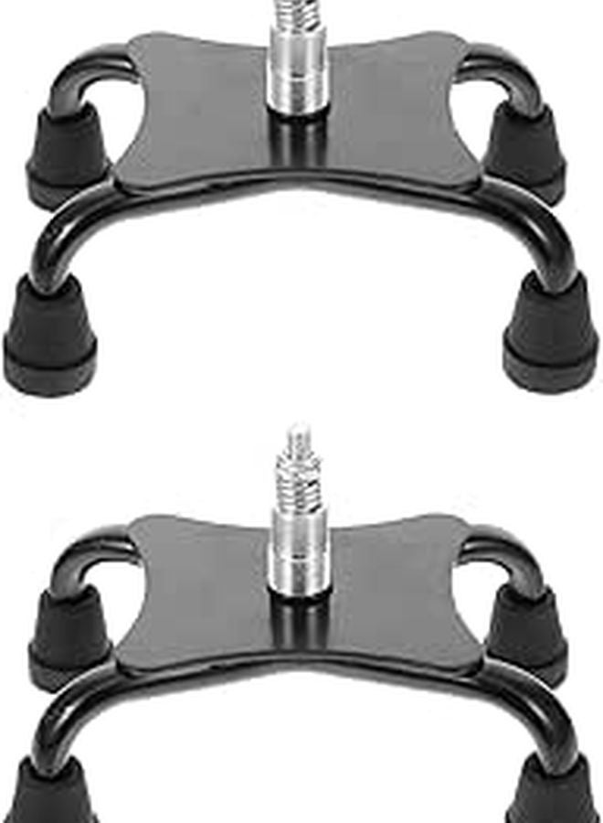 2Pcs Heavy Duty Anti Slip Quad Cane Tips Replacement For Walking Sticks Black - Image 1