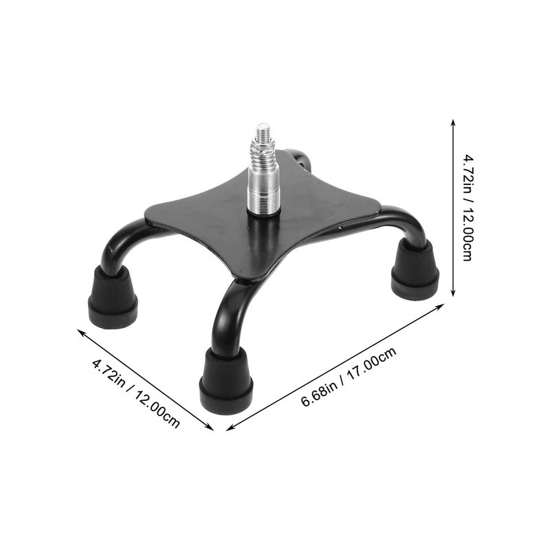 2Pcs Heavy Duty Anti Slip Quad Cane Tips Replacement For Walking Sticks Black - Image 3