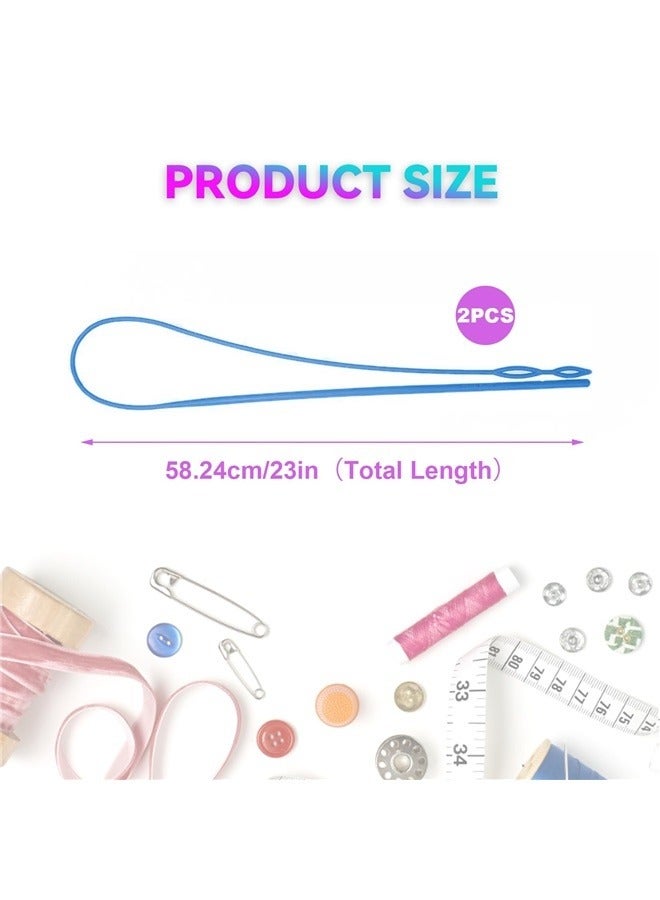 2 Pcs Plastic Flexible Drawstring Threader,58.2cm Hoodie String Threader Drawstring Replacement Quick & Drawstring Threader Tool - Image 2