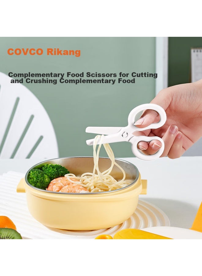 Rikang Children's Tableware, Outdoor Feeding Bowl, Baby Bowl With Suction Cup, 316 Stainless Steel Tableware Set, C1017, White - Image 5