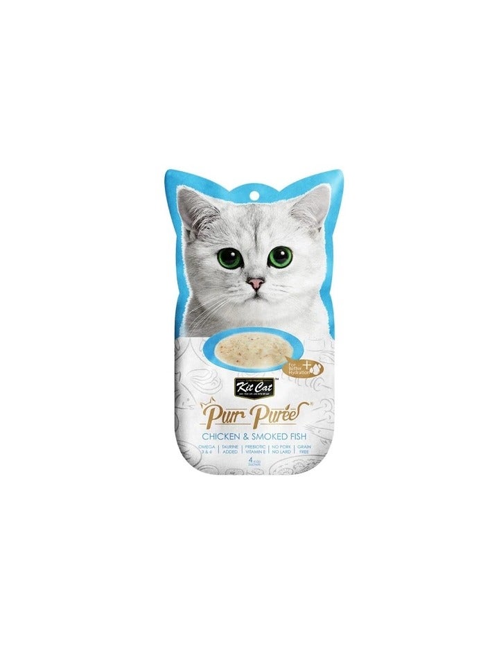 Kit Cat Purr Puree Chicken & Smoked Fish Cat Treats - Image 3