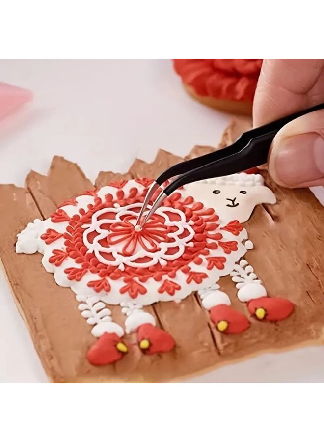 10 Pcs Black Metal Tweezers Curved Tip Jewelry Making Craft Precision Tools - Image 5