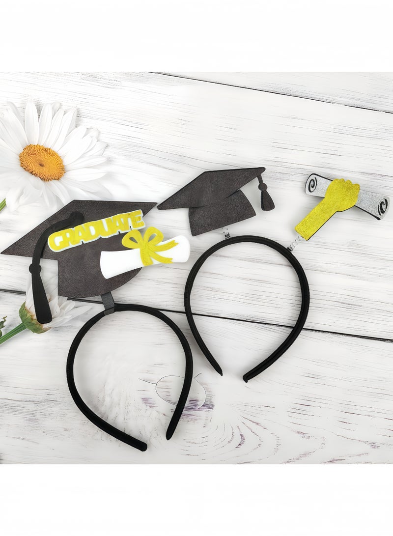 Peachjoy 4 Pack Graduation Headband Cap and Hair Accessories - Suitable for Party Dress Up Costume Decorations - Image 5