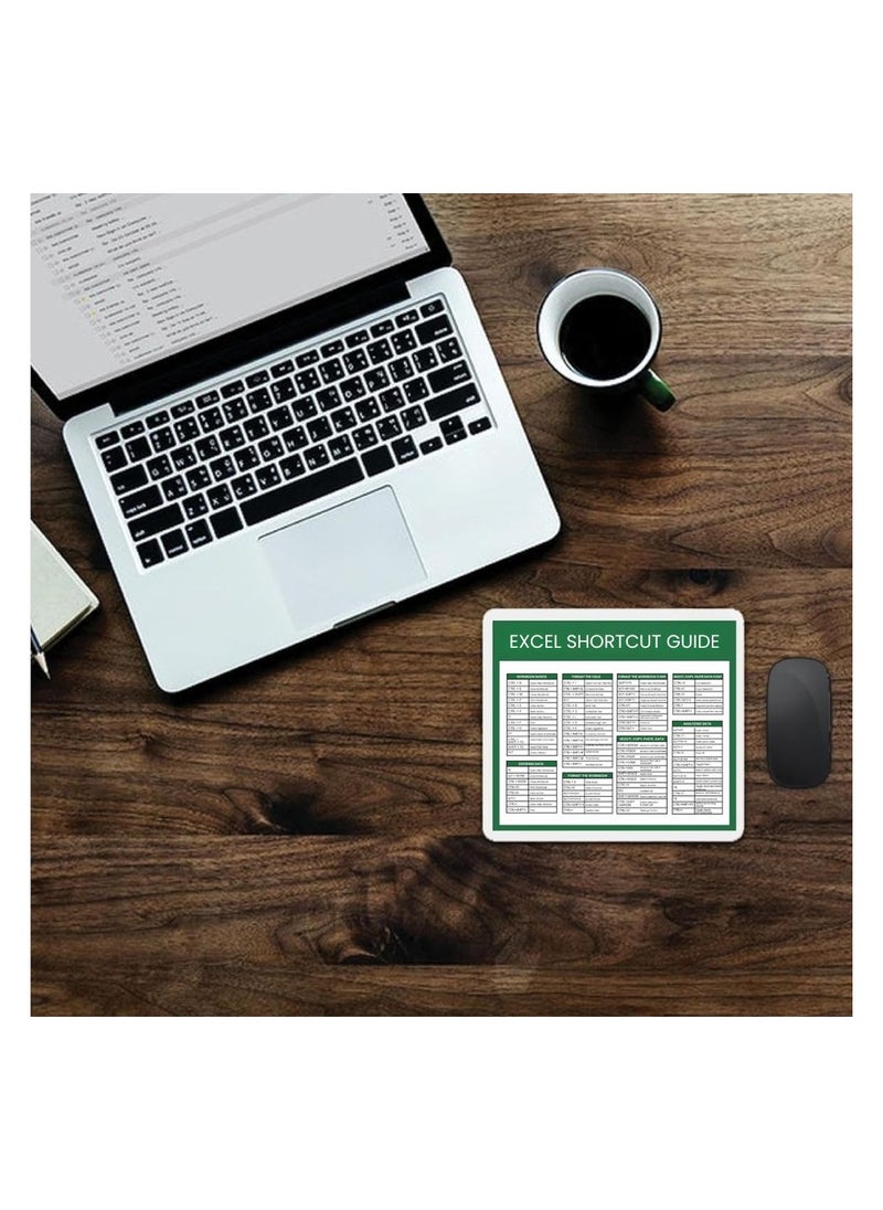 PRINTSHOP4ME - Excel Shortcut Printed Mousepad - Gift for Accountant - Employees - Dad - Coworkers - Colleagues - Friends and Family - Mousepad for Printed Excel Cheat Sheet - Image 1