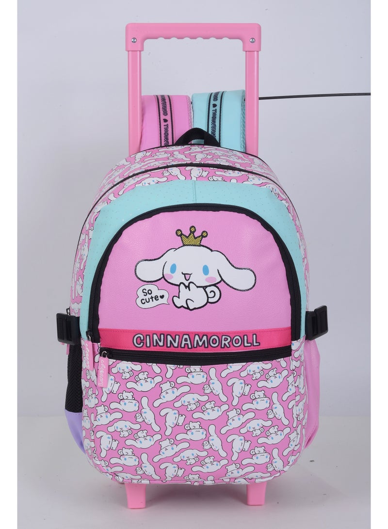 Sanrio Cinnamoroll Trolley Bag 16 Inch | Kids Rolling School Bag | Cinnamoroll Luggage for Boys & Girls | Wheeled Travel & School Bag - Image 4