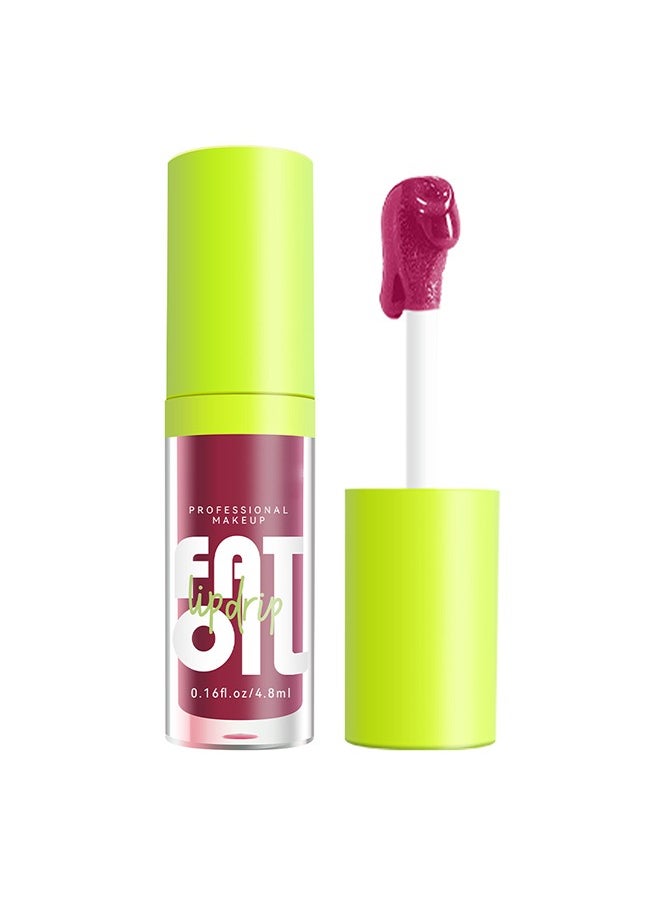 Julystar - Plump Lips Fat Perks, Lip Glow Oil Deep Nourishing Moisturizing Glossy Long Lasting Lightweight Non Sticky Portable Lip Oil Lip Care to Fade Lines and Exfoliate Dead Skin for Women 4.8 ml (#04) - Image 1