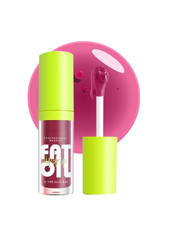 Julystar - Plump Lips Fat Perks, Lip Glow Oil Deep Nourishing Moisturizing Glossy Long Lasting Lightweight Non Sticky Portable Lip Oil Lip Care to Fade Lines and Exfoliate Dead Skin for Women 4.8 ml (#04) - Image 1