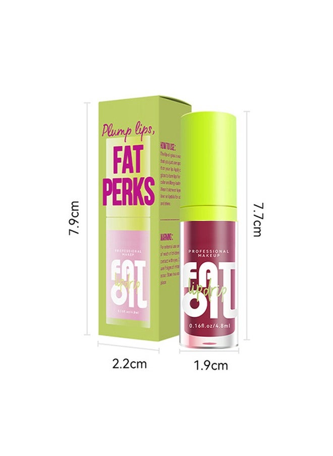 Julystar - Plump Lips Fat Perks, Lip Glow Oil Deep Nourishing Moisturizing Glossy Long Lasting Lightweight Non Sticky Portable Lip Oil Lip Care to Fade Lines and Exfoliate Dead Skin for Women 4.8 ml (#04) - Image 1