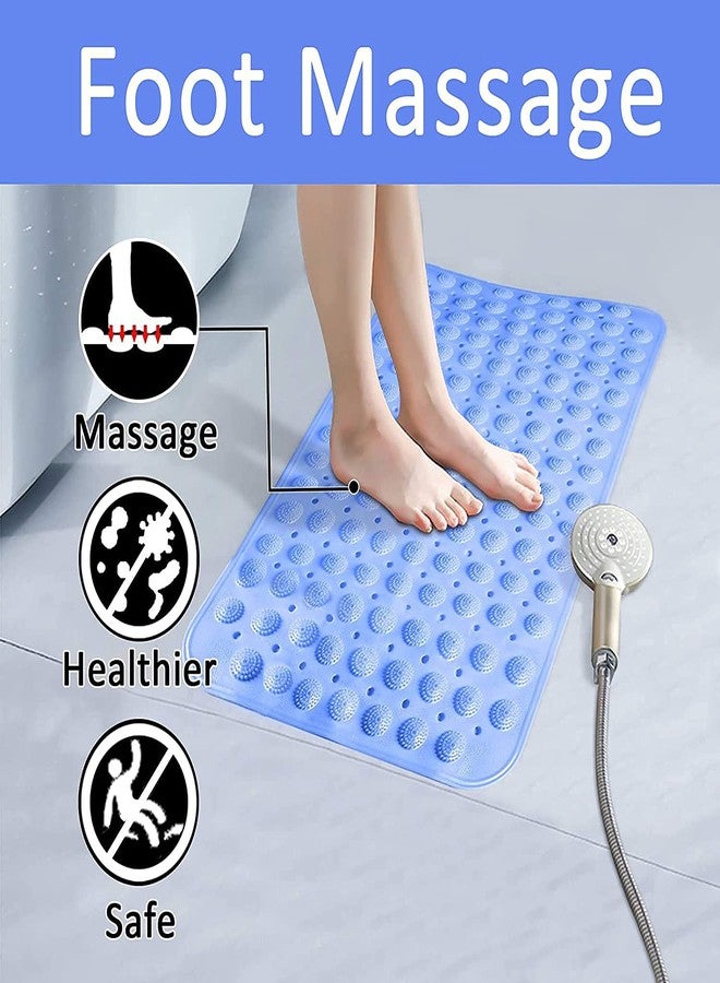RECTITUDE Bath Mat with Anti Slip Suction Cup for Bathtub and Shower Bathroom Non-Slippery PVC Rubber (Midium-68.5X35.5 CM), Blue - Image 4
