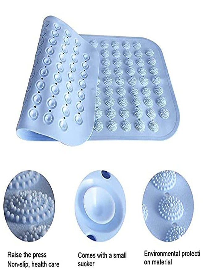 RECTITUDE Bath Mat with Anti Slip Suction Cup for Bathtub and Shower Bathroom Non-Slippery PVC Rubber (Midium-68.5X35.5 CM), Blue - Image 3