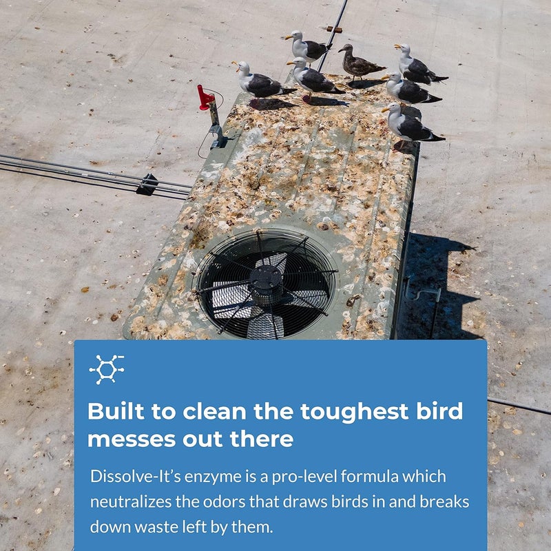 Bird Barrier منظف إنزيمات Dissolve-It Max من - يخلط مع الماء – منظف فضلات الطيور - يذيب النفايات – يعالج المناطق المتأثرة قبل تركيب منتجات مكافحة الطيور - منظف أقفاص الطيور - عبوة 1 باينت تصنع - Image 2