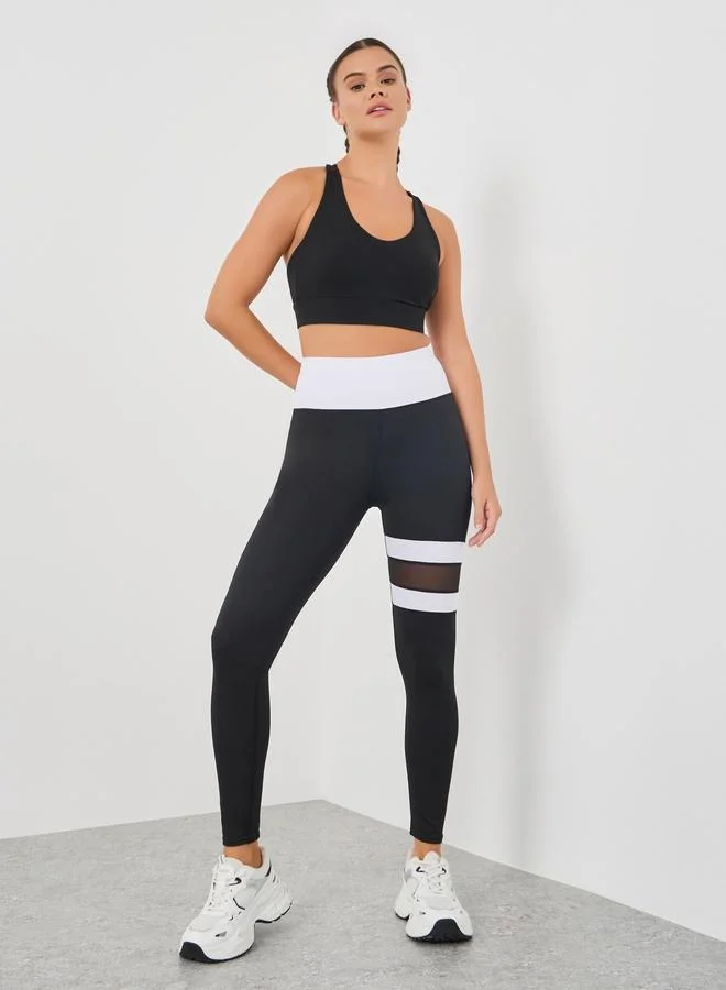 ستايلي Styli Back Dual String Detail Racerback Low Impact Sports Bra