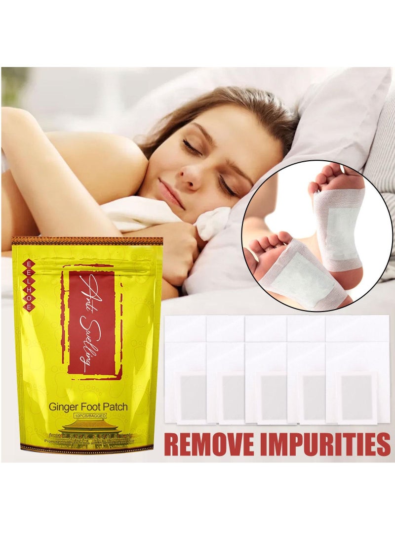 EELHOE - 10Pcs Ginger Tongluo Foot Patches - Image 1