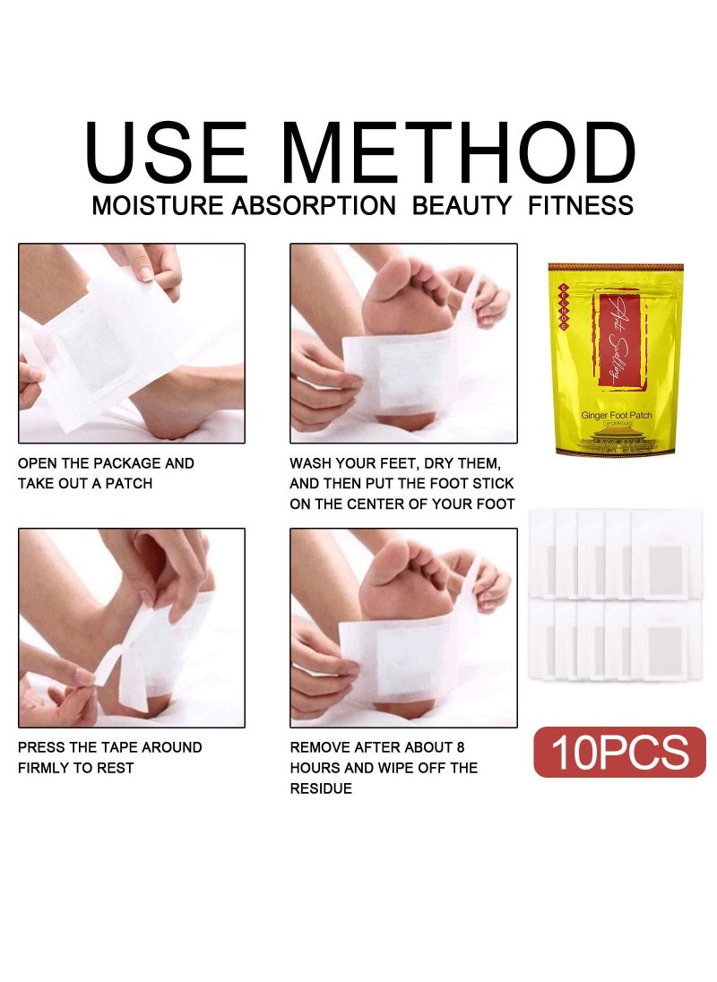 EELHOE - 10Pcs Ginger Tongluo Foot Patches - Image 1