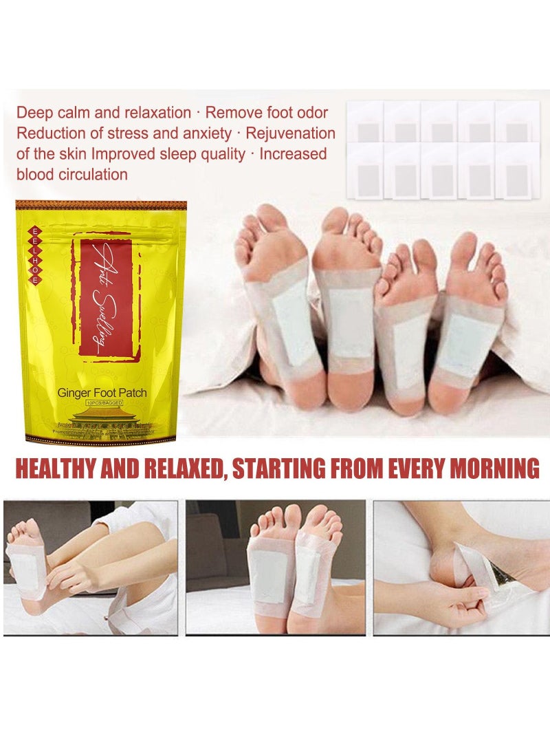 EELHOE - 10Pcs Ginger Tongluo Foot Patches - Image 1